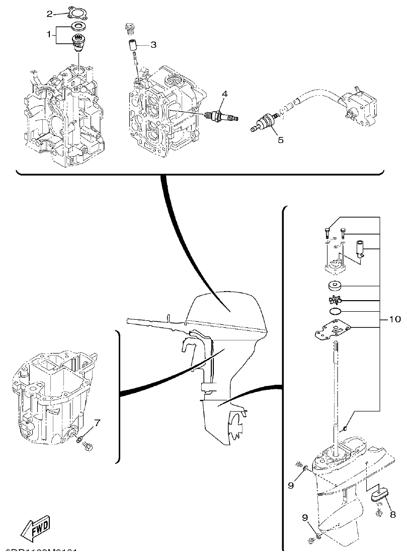 Yamaha 9JMH, 9JE SCHEDULED SERVICE PARTS parts diagram